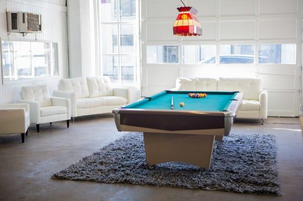 Pool table and lounge