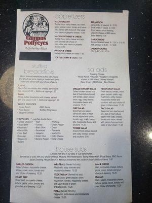 Menu card