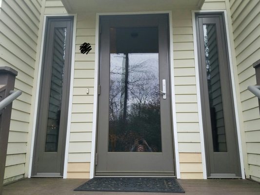 Rotted out siding replaced around customers front door as well as their 2 surrounding front windows.