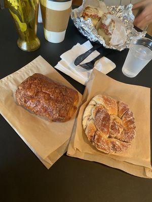 Ham & cheese croissant and cardamom pasty