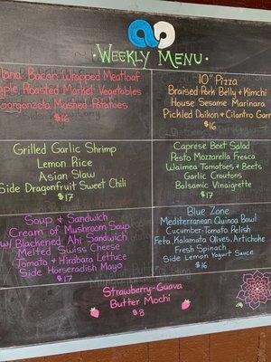 New chalkboard menu !