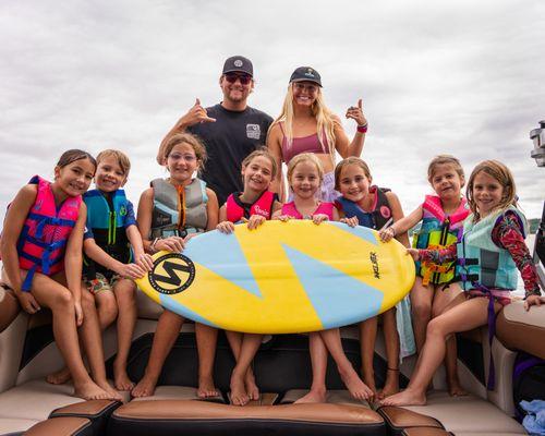 Kids summer wake surf camp with our team of professionals wakesurfers