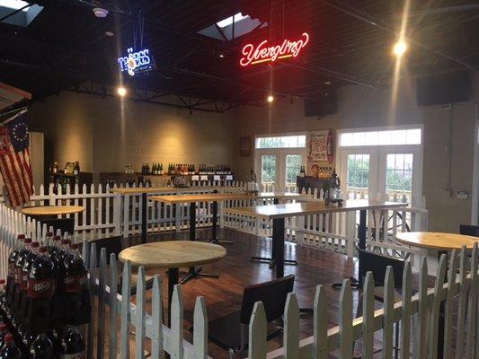 Indoor patio seats 60.  Available for all of your private parties.  Perfect for every party from birthday to showers to company evetns.