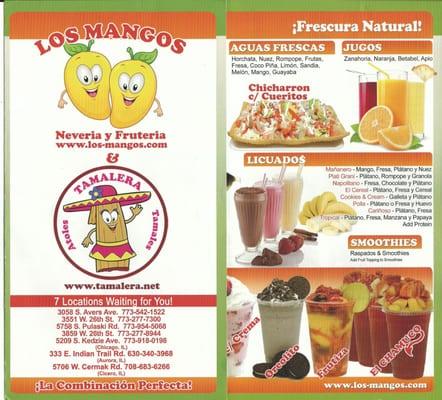 Menu (front and back)