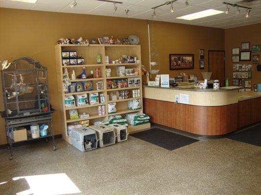 Front desk, foods, and over the counter treatments.