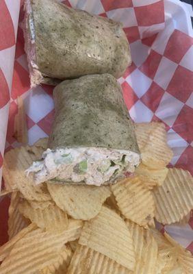 Chicken Salad wrap with chips