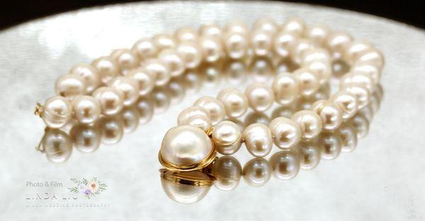 14k gold natural pearls necklace