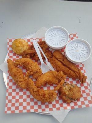 Krispy Krunchy chicken and sides  Freshly made. perfectly cajun