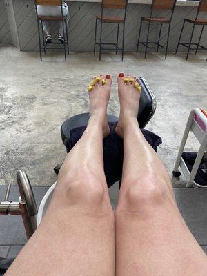 My feet and legs feel fabulous after this pedicure.