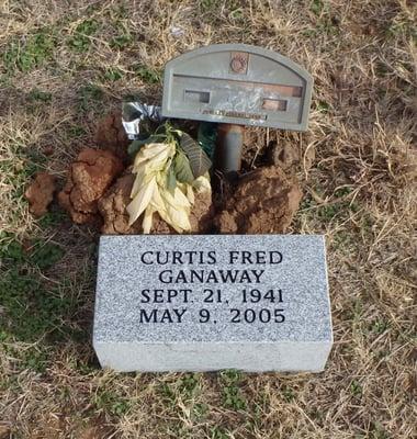 Grey Granite Marker for Curtis Ganaway.