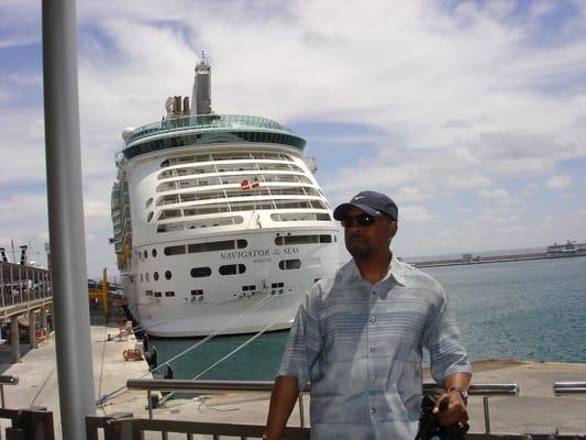 Rob prepares to board the Navigator of the Seas