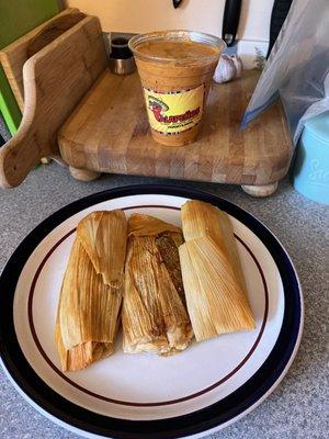 Tamales with sauce