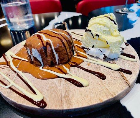 Lava Cake (Volcano Cake) with ice cream