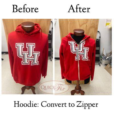 Hoodie: Convert to Zipper