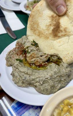 Babaganoush with warm pita  soooo good