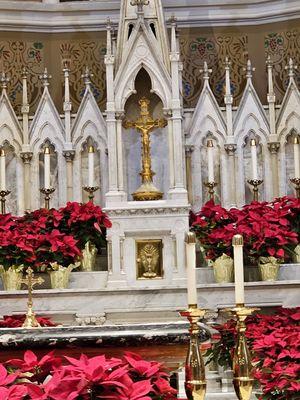 The "tabernacle," is where the real presence of Christ in the Eucharist is kept, in Catholic Churches.