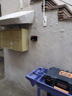 Knox Box installed for fire department emergency access.