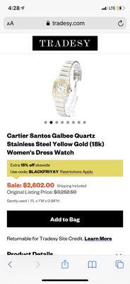 This is the same watch but for purchase online.