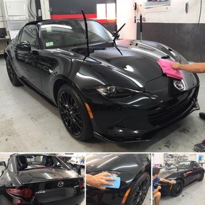 MX-5 in for a full detail, paint correction, full body Paint Protection Film application and Ceramic Pro coating