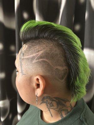 High Fade with design by Cindy