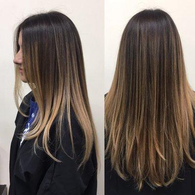 Beautiful Ombré and long soft layered cut