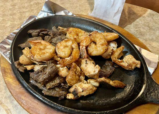 Chicken, beef and shrimp fajita meats without the veggies.