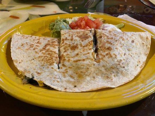 Spinach Quesadilla.