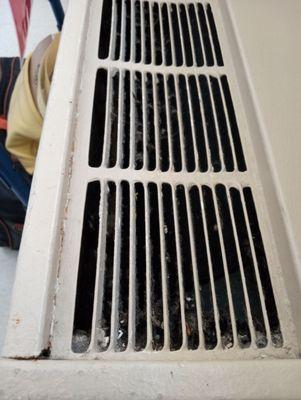 Dust on vent in post surgery room