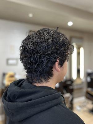 Men's perm and haircut by Mia