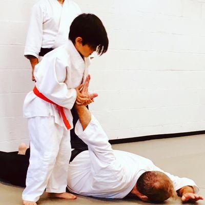 Kids class. Each child receives direct coaching by an adult black belt.