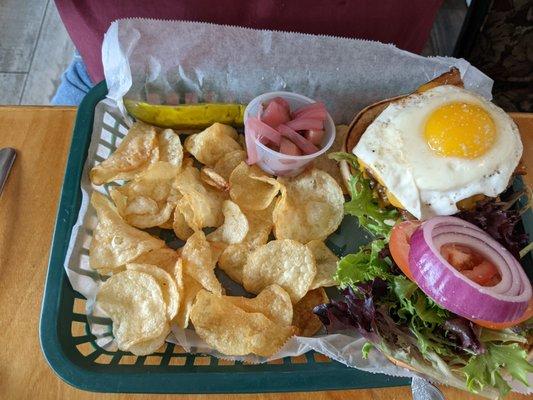 Aussie Burger- has egg on it