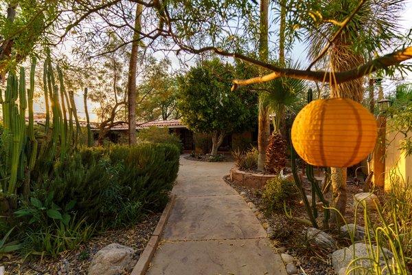 Enjoy your day wandering the sprawling gardens at the Desert Reset Spa.