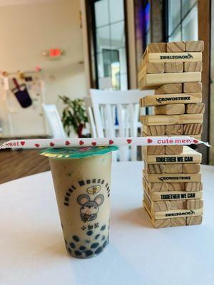 Coffee milk tea with boba, 50% sugar