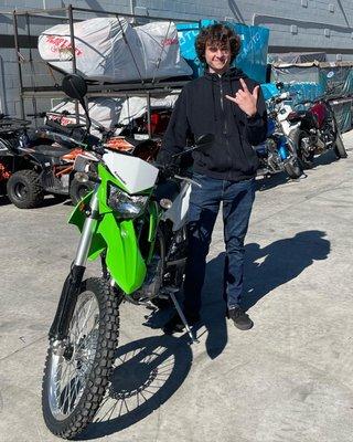 Nick and his new KLX300 Dual Sport! Made the trip from San Diego!