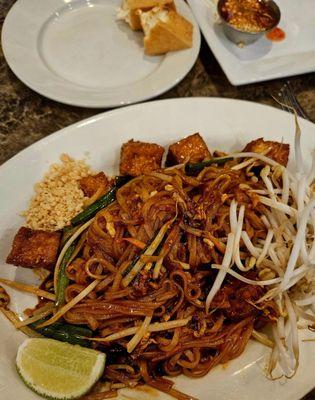 Upper - fried tofu.  Pad Thai with tofu.