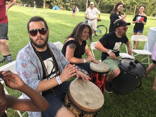 July 4, 2017 - the drum circle with DrumSmart was so much fun!!  (And it was free to participate)