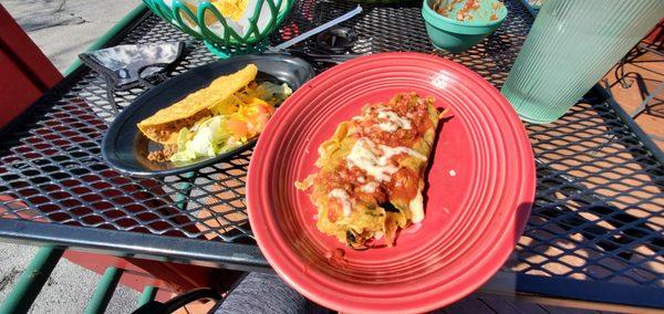 Taco and Chili Relleno.