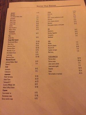 Drink list