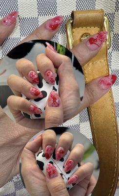 Ready for Halloween with blood splattered nails