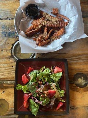 Salad that came with my steak and sweet potato fries.