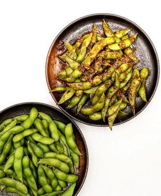 Garlic Edamame & Regular Edamame