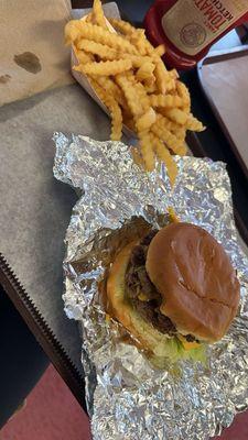 Cheeseburger and fries