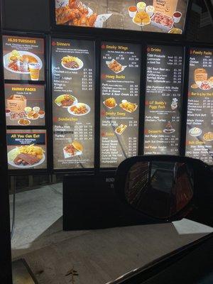 Drive thru menu