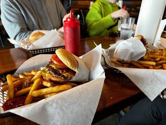 Some of our dinner. This is a classic burger and fries yummm