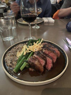 Bison strip, medium rare