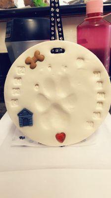 Paw imprint made for our dog we had to put to sleep