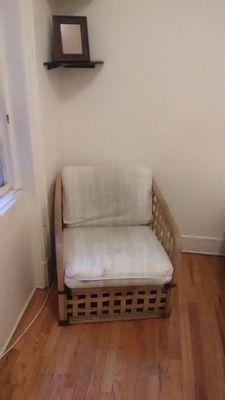 My free (usu. $5) woven wood photo frame and $30 indoor/outdoor chair