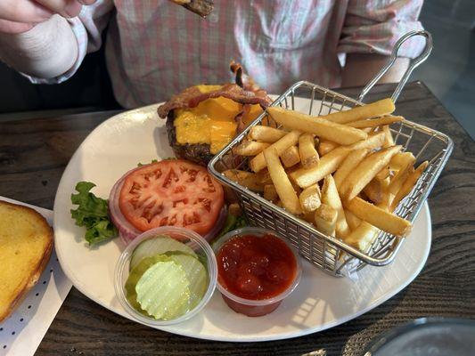 Hubby's cheeseburger. He said it was excellent.