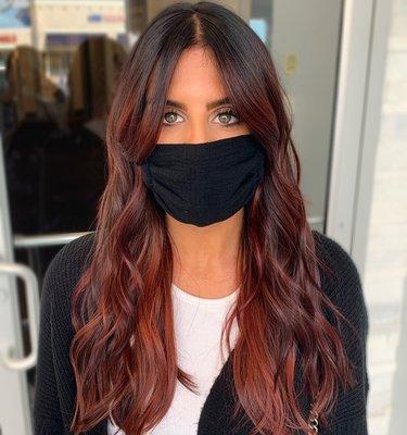 Red balayage