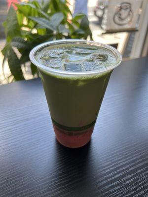 strawberry matcha latte